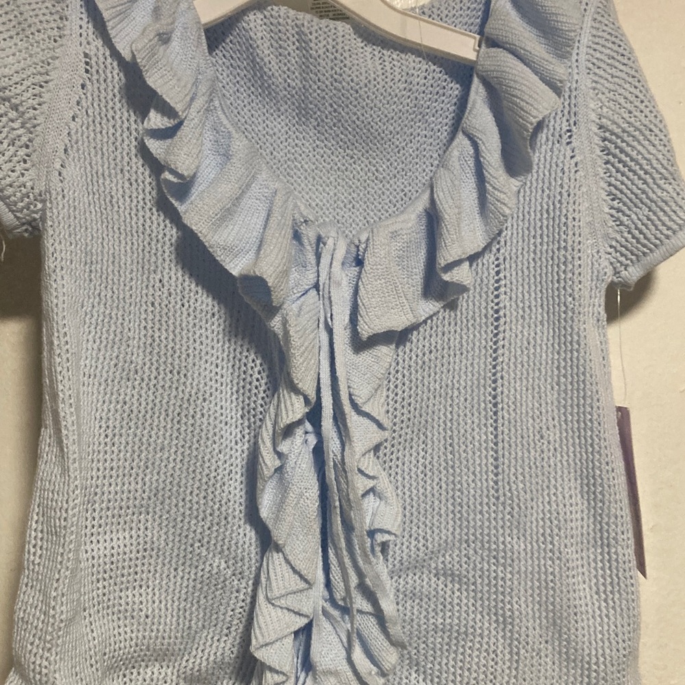 Wild Fable Light Blue Ruffle Knit Blouse